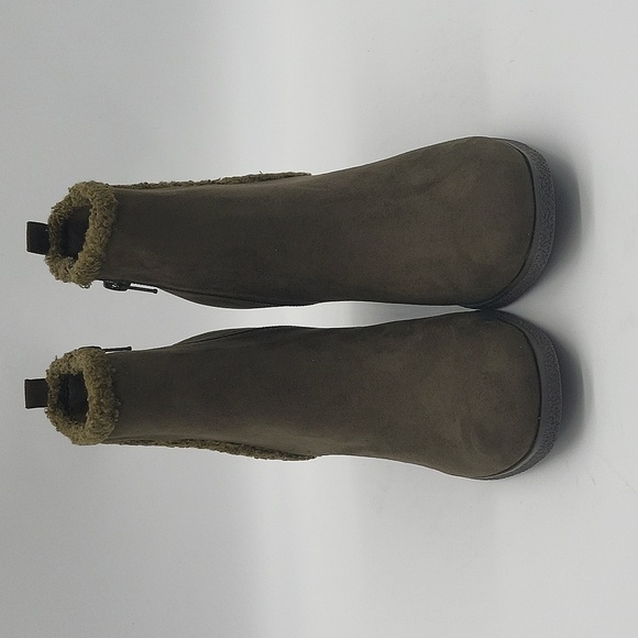 1820- Sun + Stone Camillia Ankle Boots Olive Color Size 7.5 NWT - Picture 3 of 11